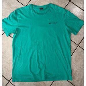 Oakley men’s shirt medium blue teal optics regular fit